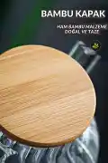 Bambu Kapaklı Isıya Dayanıklı 900 ml Çelik Süzgeçli Bitki Çayı Cam Demlik Borosilikat Sürahi - Görsel 4