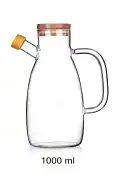 Bambu Kapaklı Yağdanlık 1000 ml Borosilikat Cam Yağlık Sirkelik Şişesi Master Vakumlu Sosluk - Görsel 3