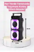 Bluetooth Hoparlör Mikrofonlu Ekstra Bass Işıklı Ses Bombası FM Radyo USB Girişli LF-1689 Speaker - Görsel 4