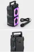 Bluetooth Hoparlör Mikrofonlu Ekstra Bass Işıklı Ses Bombası FM Radyo USB Girişli LF-1689 Speaker - Görsel 5