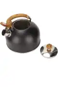 Düdüklü Çaydanlık Ahşap İskandinav Su Isıtıcı Islık Çalan Çaydanlık Kettle Demlik Çay Potu 2 Litre - Görsel 3