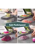 Patates Sebze Küp Rende Doğrayıcı Dicer Mandolin Dilimleyici Jülyen Kesici Vegetable Chopper Seti - Görsel 2