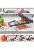 Patates Sebze Küp Rende Doğrayıcı Dicer Mandolin Dilimleyici Jülyen Kesici Vegetable Chopper Seti - Görsel 3