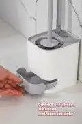 Hazneli Klozet Fırçası Banyo Tuvalet Wc Temizleme Fırçası 2li Temizlik Fırçası Hazneli Su Akıtmaz - Görsel 2