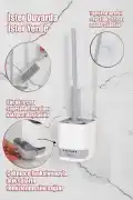 Hazneli Klozet Fırçası Banyo Tuvalet Wc Temizleme Fırçası 2li Temizlik Fırçası Hazneli Su Akıtmaz - Görsel 3
