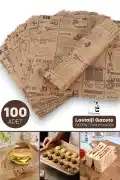 100lü Nostalji Desenli Kağıt Vintage Gazete Desen Aparatif Kağıdı Mutfak Sunum Breakfast Kağıdı - Görsel 2