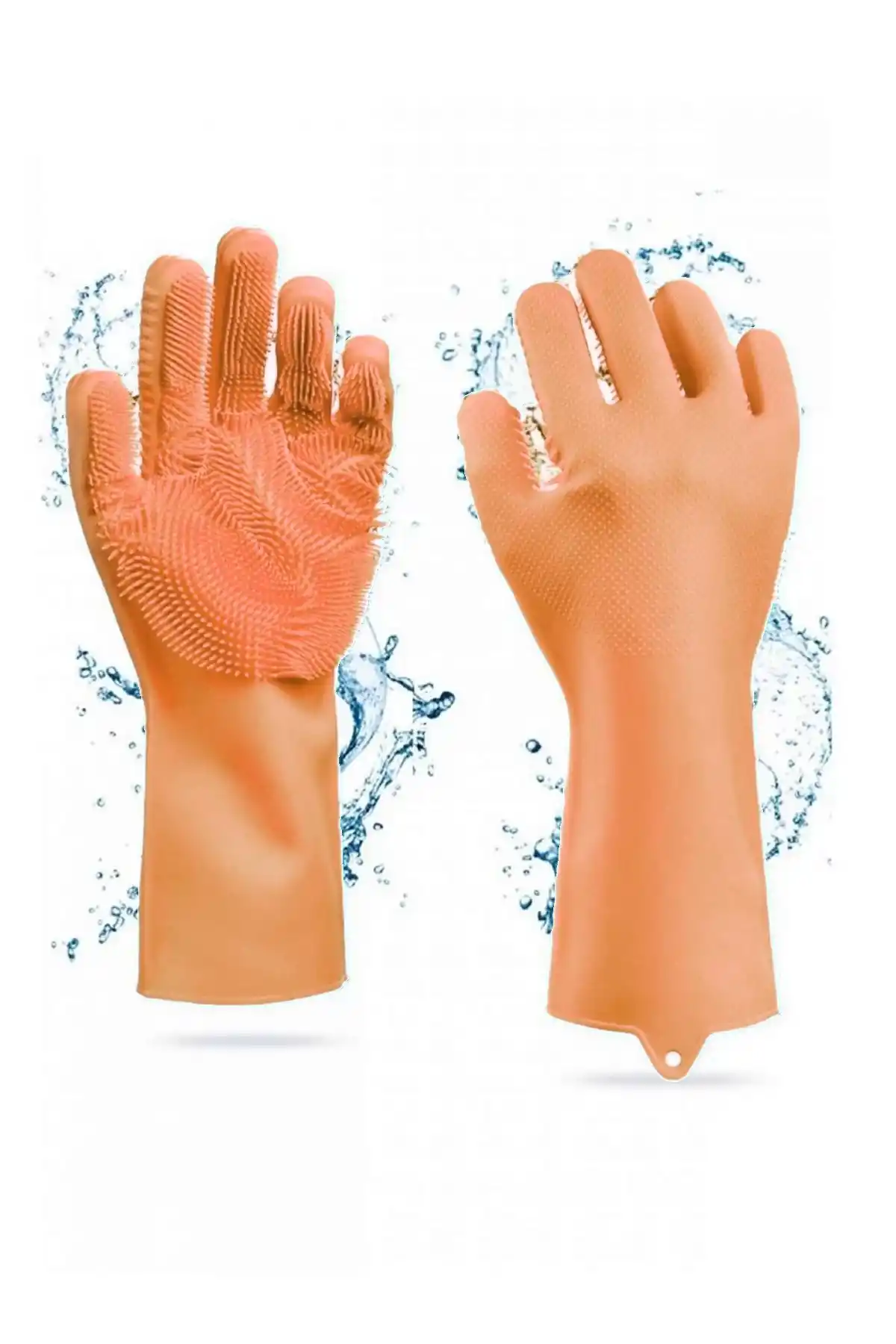 Silikon Eldiven Bulaşık Yıkama Eldiveni Dayanıklı Kaymaz Tırtıklı Eldiven Fırın Mutfak Eldiveni