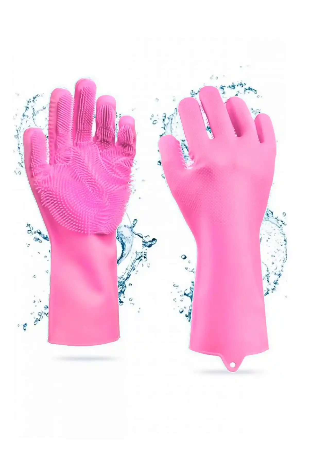 Silikon Eldiven Bulaşık Yıkama Eldiveni Dayanıklı Kaymaz Tırtıklı Eldiven Fırın Mutfak Eldiveni