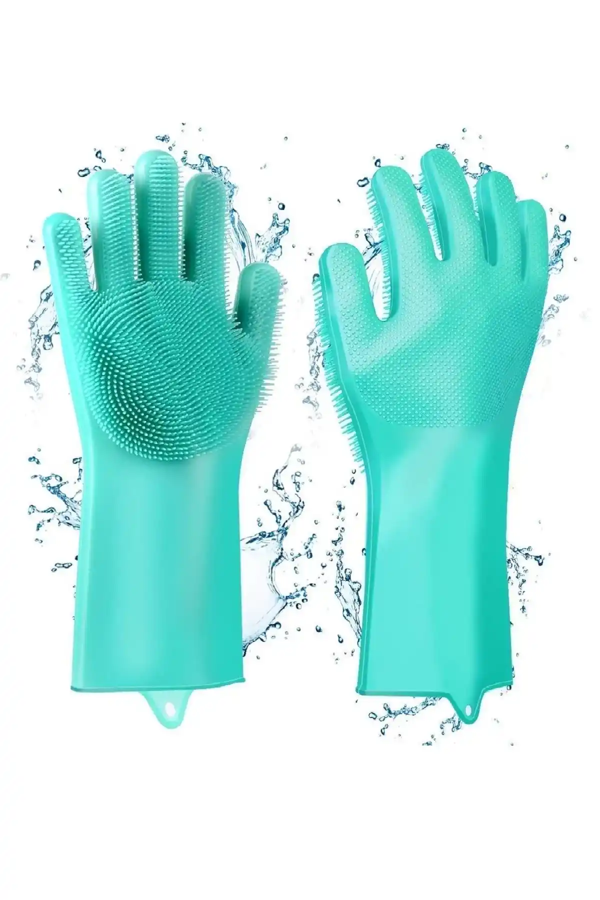 Silikon Eldiven Bulaşık Yıkama Eldiveni Dayanıklı Kaymaz Tırtıklı Eldiven Fırın Mutfak Eldiveni