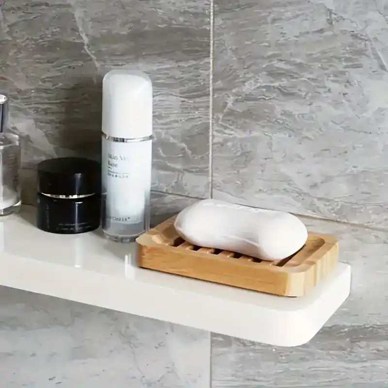 3 Adet Doğal Bambu Katı Sabunluk Mutfak Banyo Organizeri Dekoratif Hamam Sauna Sabunluk