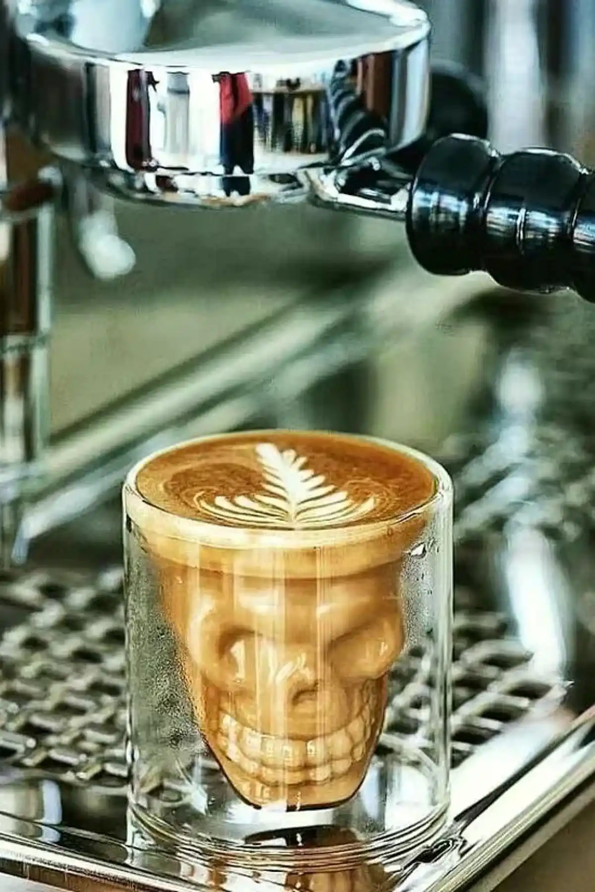 Kuru Kafa Tasarımlı Bardak Kahve Expresso Kokteyl Bardağı Kristal Skull Çift Cidarlı Cam Kupa