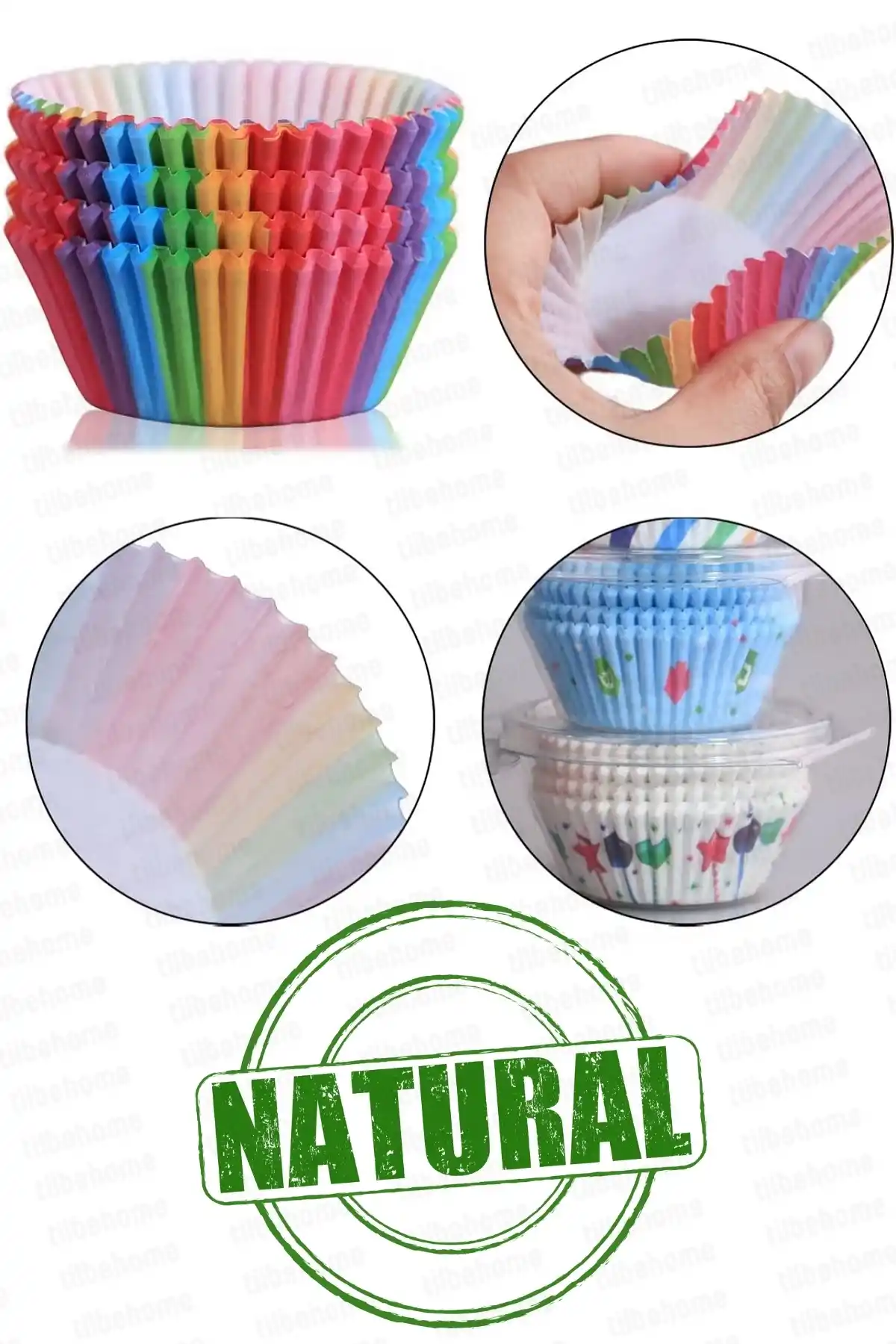 100lü Muffin Kek Kapsülü Mini Muffin Kağıdı Cupcake Browni Kek Kalıbı Renkli Yapışmaz
