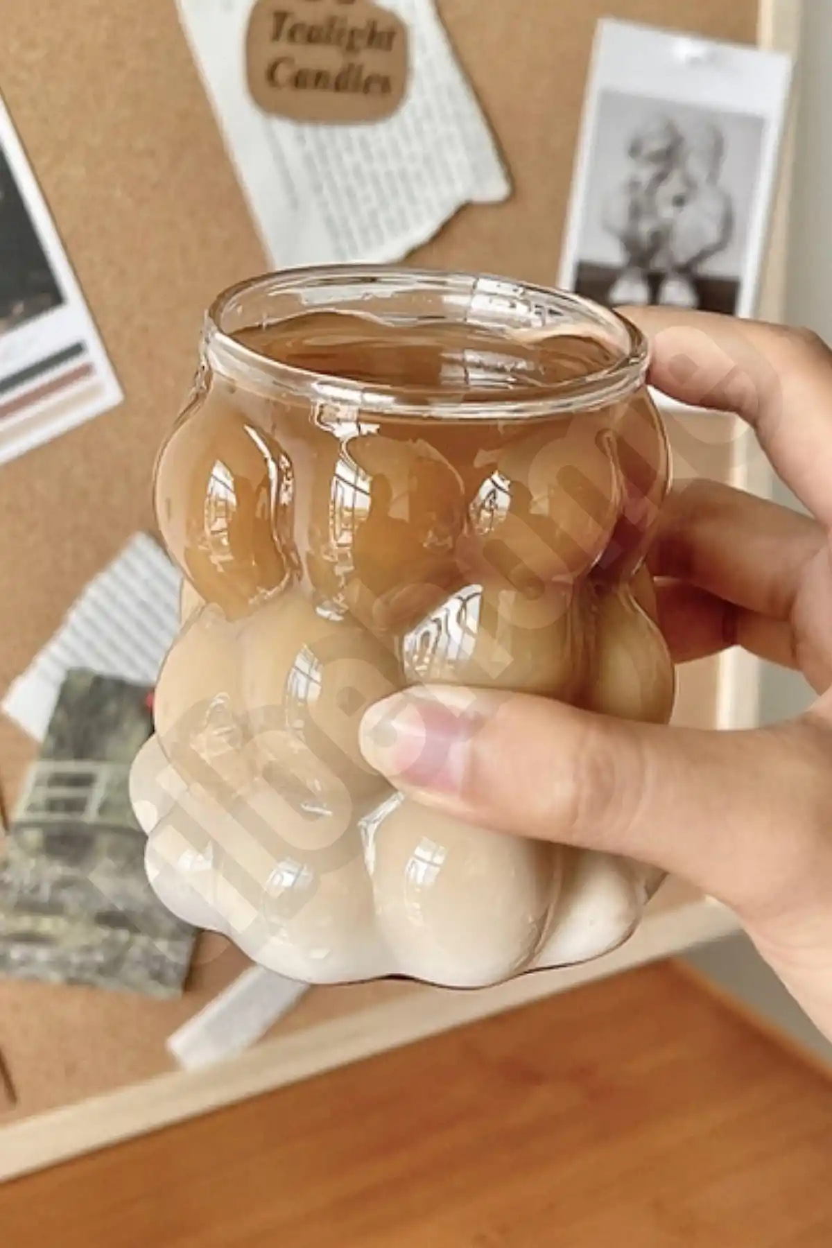 2li Boncuklu Pipetli Cam Bardak Üzüm Tanesi Şeklinde 350 ml. Meşrubat Su Kahve Sunum Bardağı Seti