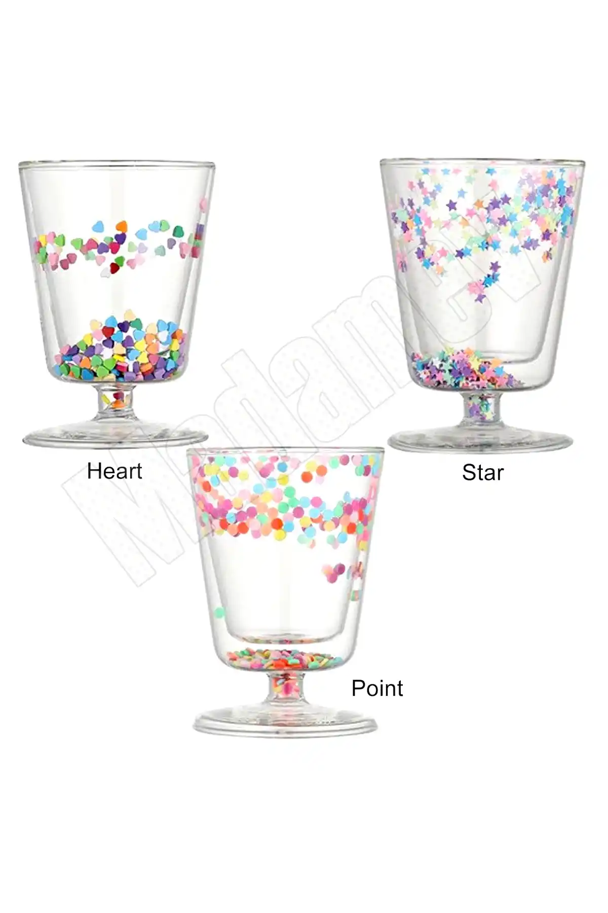 4lü Çift Cidarlı Yıldızlı Ayaklı Retro Bardak Magnolya Sunum Kasesi ve Pipetli Kahve Bardağı 350ml