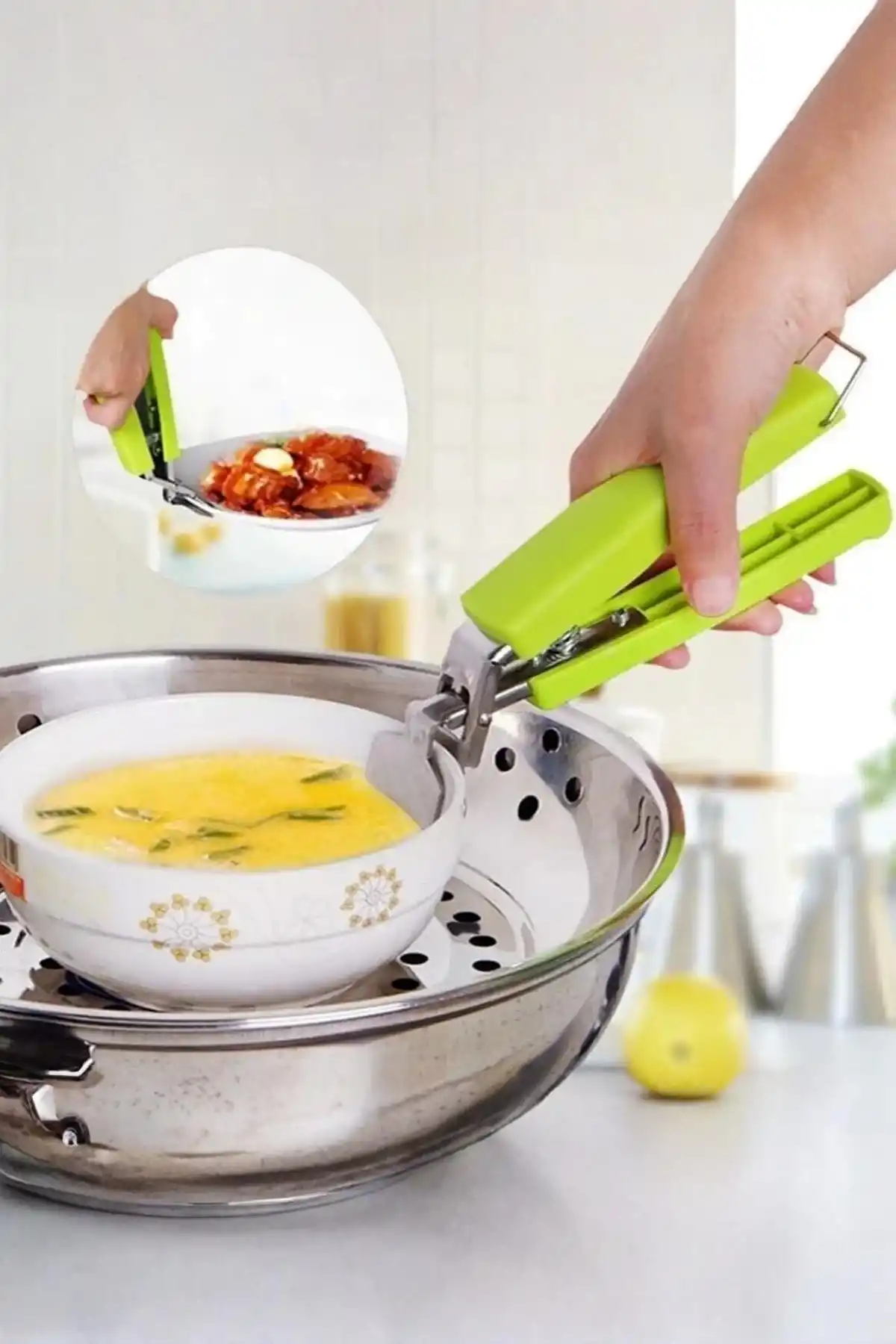 4lü Ayarlanabilir Tencere Tava Tutacağı Sıcak Yemek Kase Tutucu Tepsi Maşa Kolu Çıkarıcı Aparat