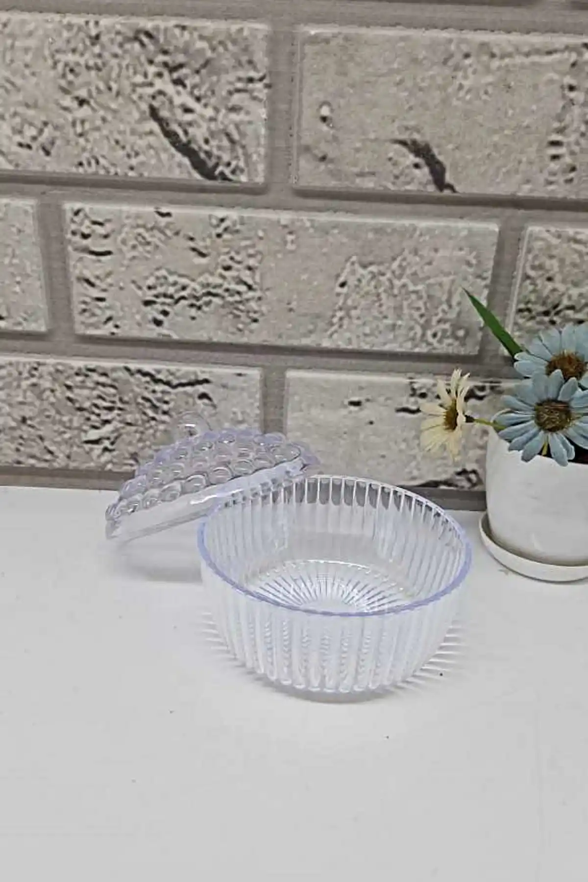 Mika Boncuklu Kapaklı Şekerlik Lokumluk