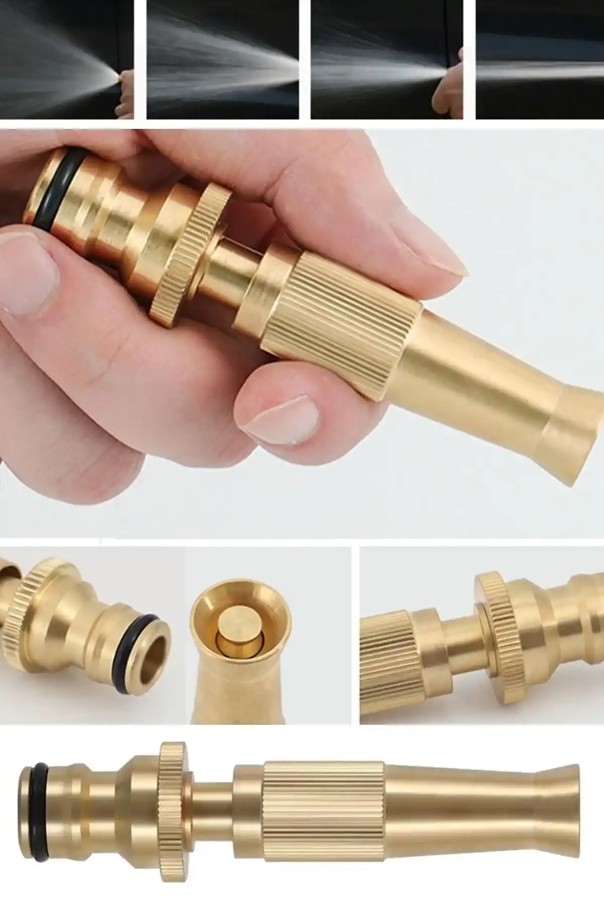 2 Adet Pirinç Musluk Ucu ve Hortum Tazyik Bağlantı Aparatı | Tazyikli Sulama ve Araç Yıkama Başlığı