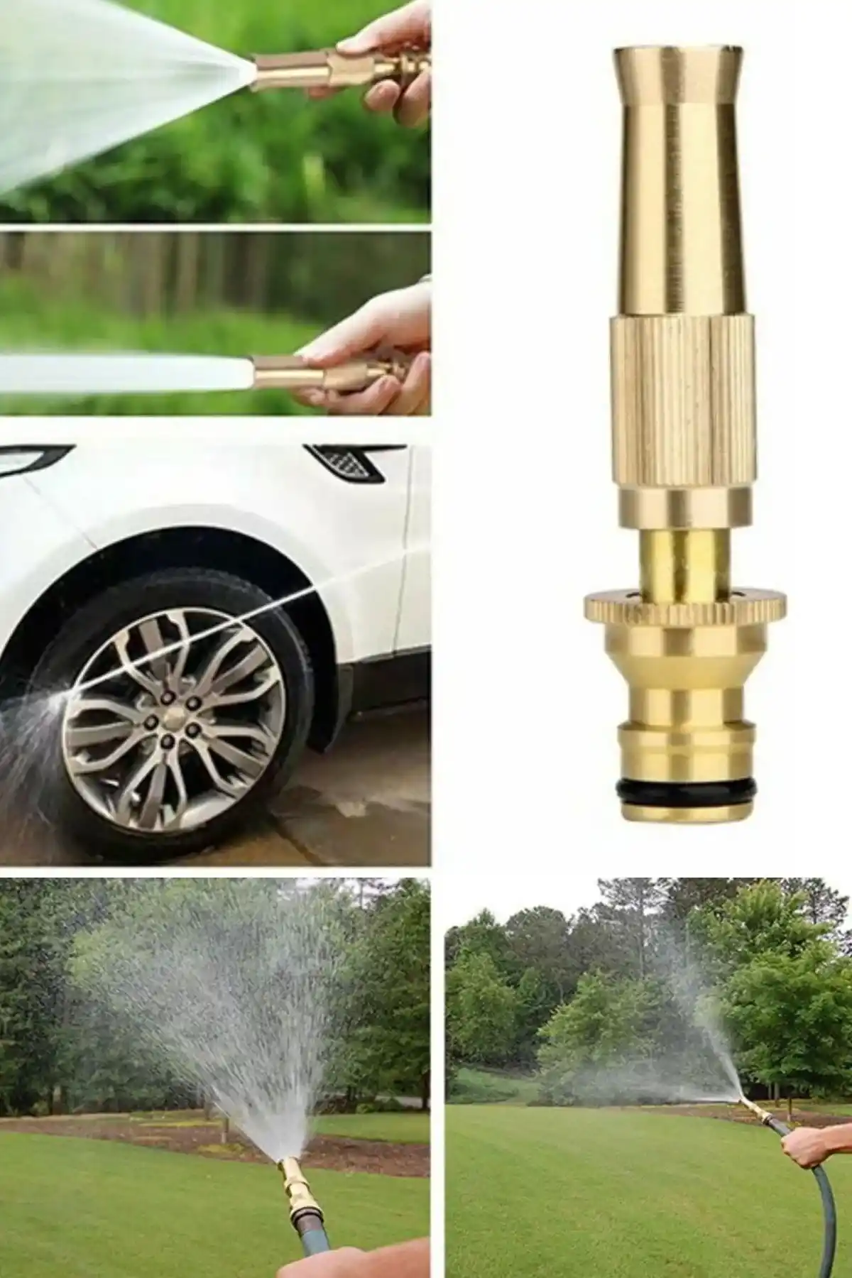 2 Adet Pirinç Musluk Ucu ve Hortum Tazyik Bağlantı Aparatı | Tazyikli Sulama ve Araç Yıkama Başlığı