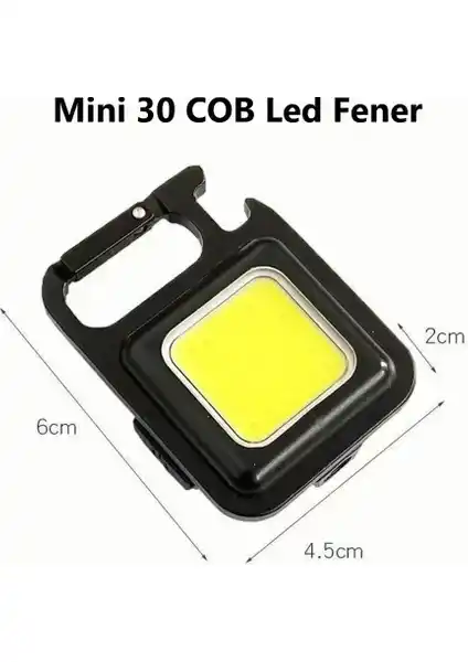 2li USB Şarjlı El Feneri Mini LED Lamba Anahtarlık Taşınabilir 4 Fonksiyonlu Kamp ve Ofis Lambası