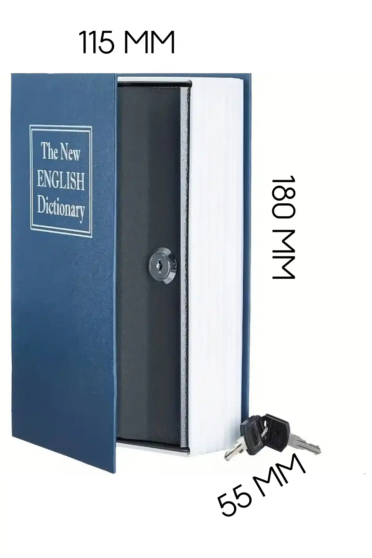 Büyük Boy Kitap Şeklinde Anahtarlı Gizli Kasa Para Altın Saklama Hırsız Kilitli Dekoratif Kumbara