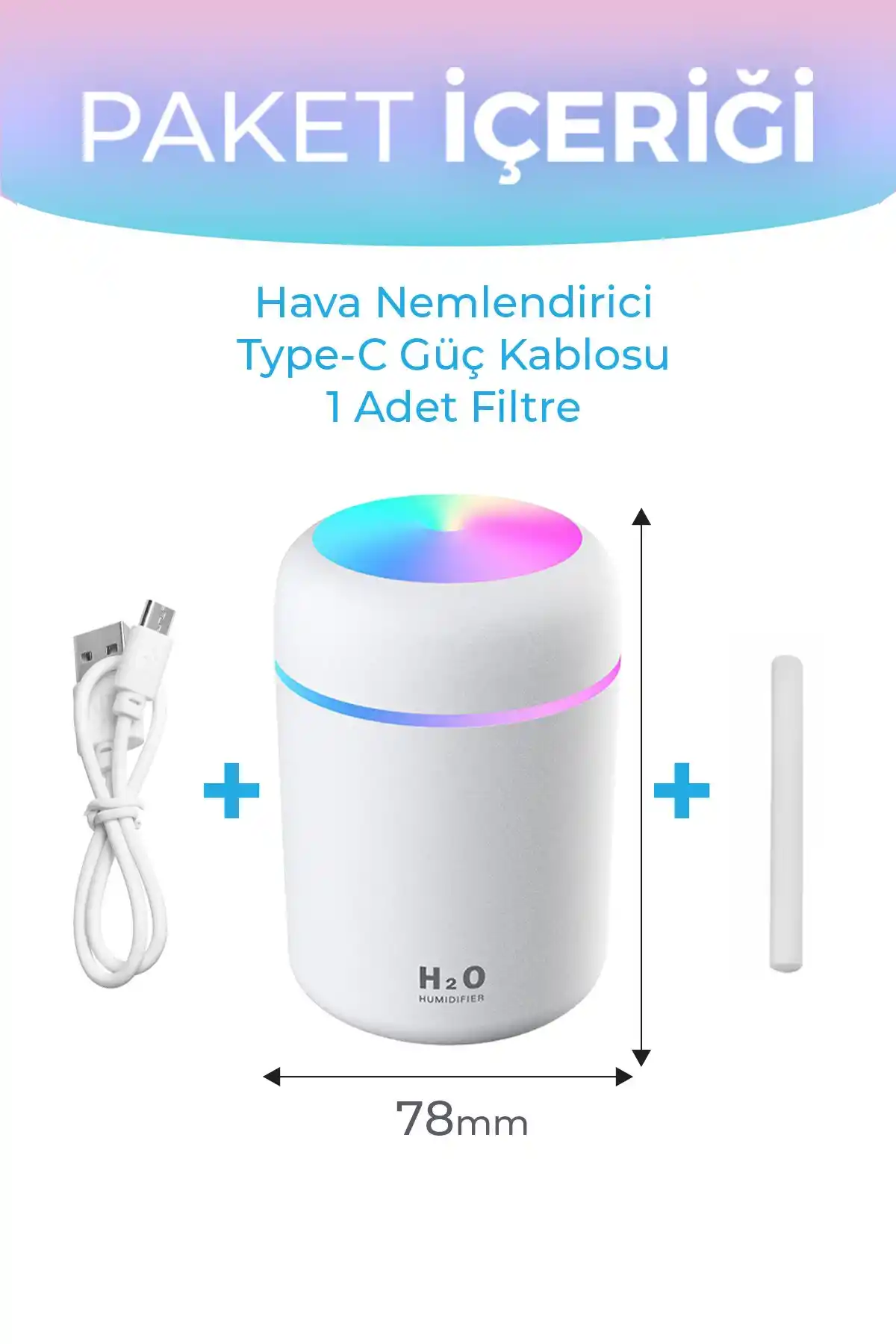 300ml LED Işıklı USB Ultrasonik Hava Nemlendirici Buhar Makinesi ve Kokulu Aroma H2O Difüzör Cihazı