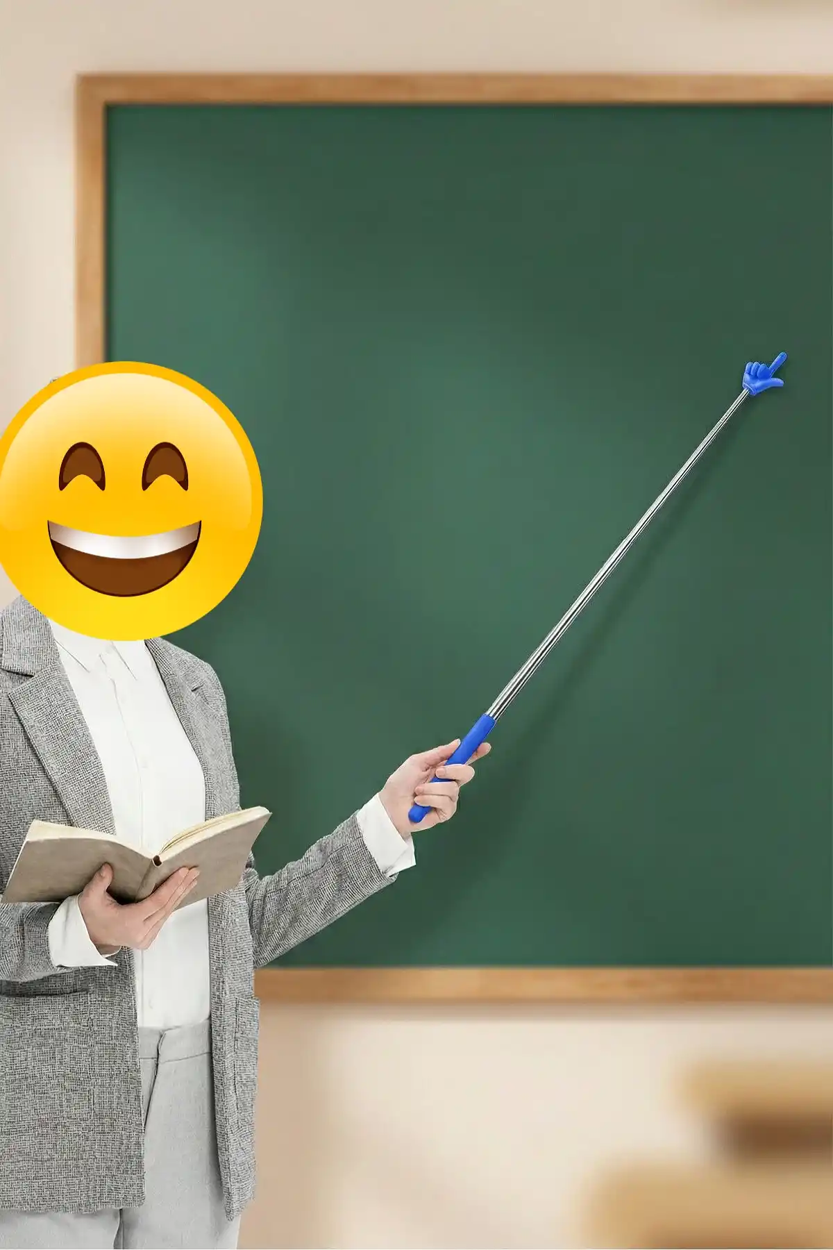 Portatif Uzayabilir Parmak Şeklinde Sevimli Öğretmen İşaret Tahta Çubuğu Teleskopik Çubuk 20cm 67cm