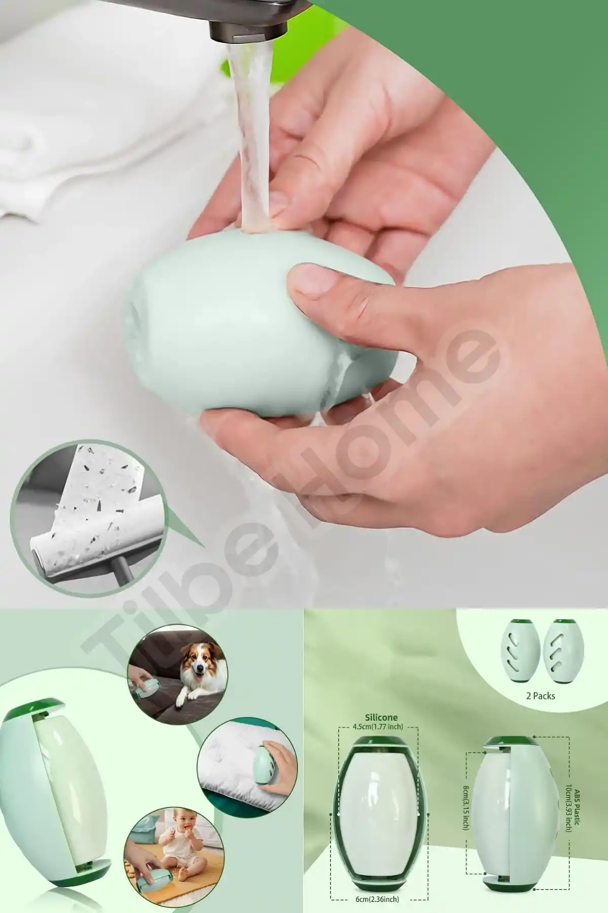 Yıkanabilir Tüy Toplayıcı Rulo Mini Taşınabilir Kedi Köpek Evcil Hayvan Tüy Temizleyici Giysi