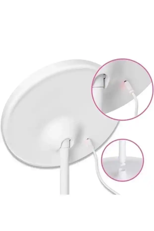 Oval Makyaj Aynası LED Işıklı Dokunmatik Şarjlı 3 Renkli Işıklı Still 90° Ayarlanabilir Pembe Ayna