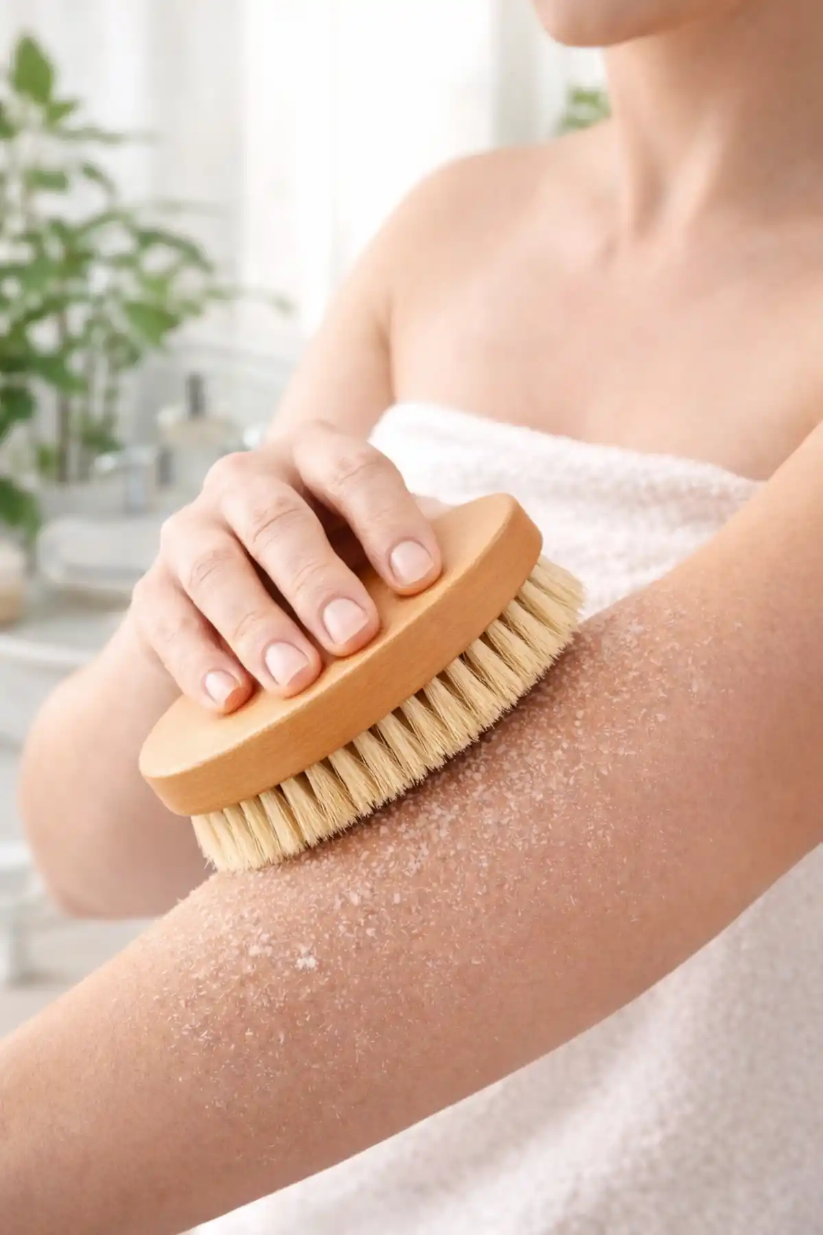 At Kılı Vücut Masaj Fırçası ve Banyo Kesesi – Ahşap Saplı Peeling & Bakım Fırçası