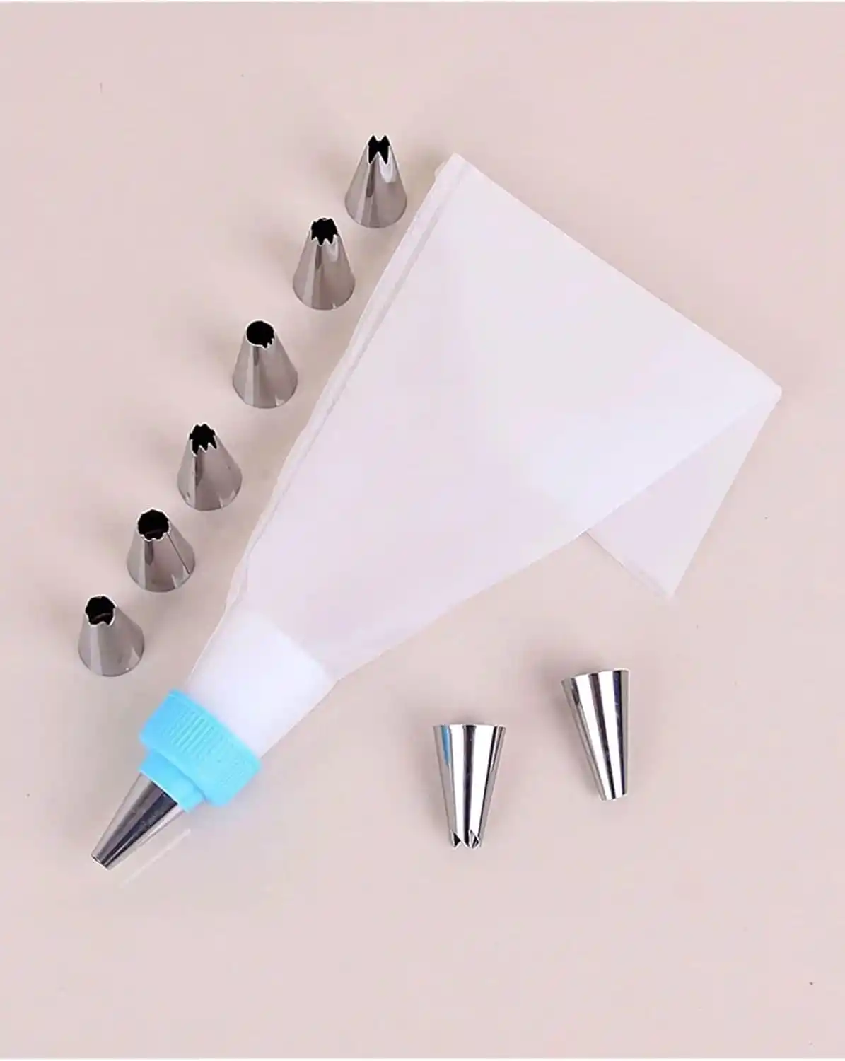 Krema Sıkma Torbası Seti 10 Parça Pasta Kek Süsleme Torbası Çelik Uçlu Cupcake Kurabiye Dekor Uçlar