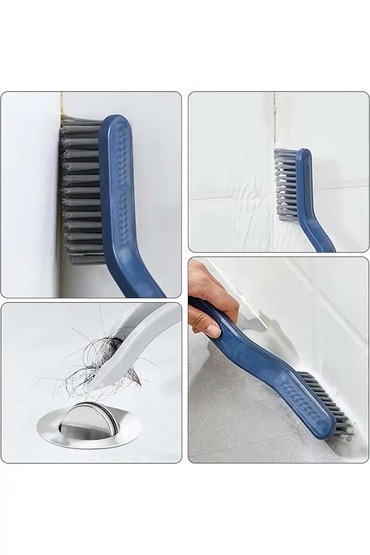 Cımbızlı Temizlik Fırçası Banyo Mutfak Duvar Arası Klozet Fayans Derz Temizlik Fırçası Paspas Seti