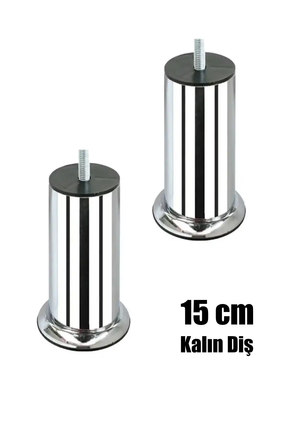 Baza Ayağı Koltuk Ayağı Kanepe Ayağı Civatalı 15 Cm 3/8 Kalın Diş (2 Adet)