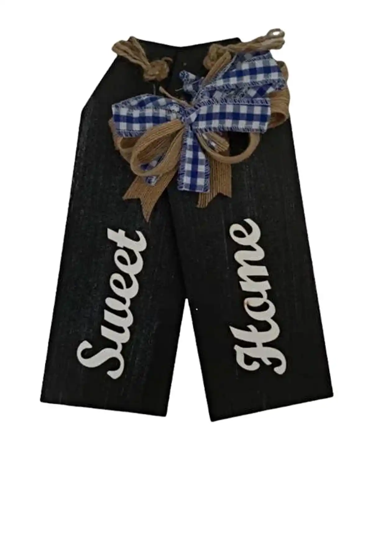 Dekoratif Ahşap Pantalon Tasarımlı Sweet Home Yazılı Duvar Süsü