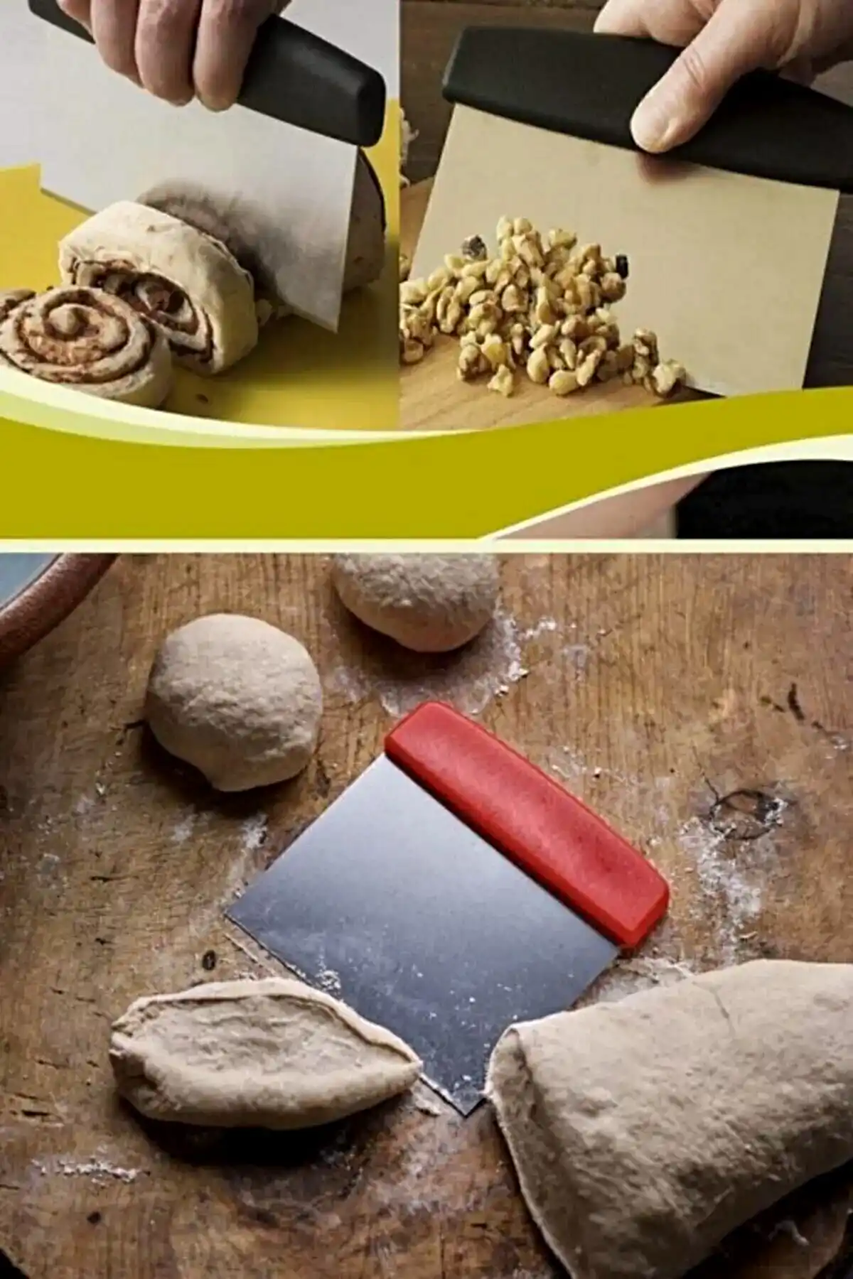 Spatula Palanmaz Çelik Spatula Hamur Kesme Pratik & Hamur Kesici