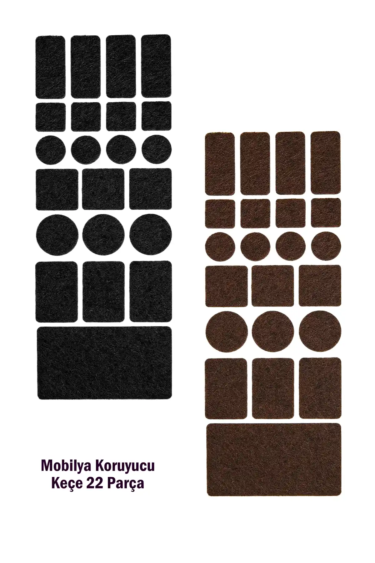 Flamme Mobilya Zemin Koruyucu Keçe - 2x4 cm - Asorti