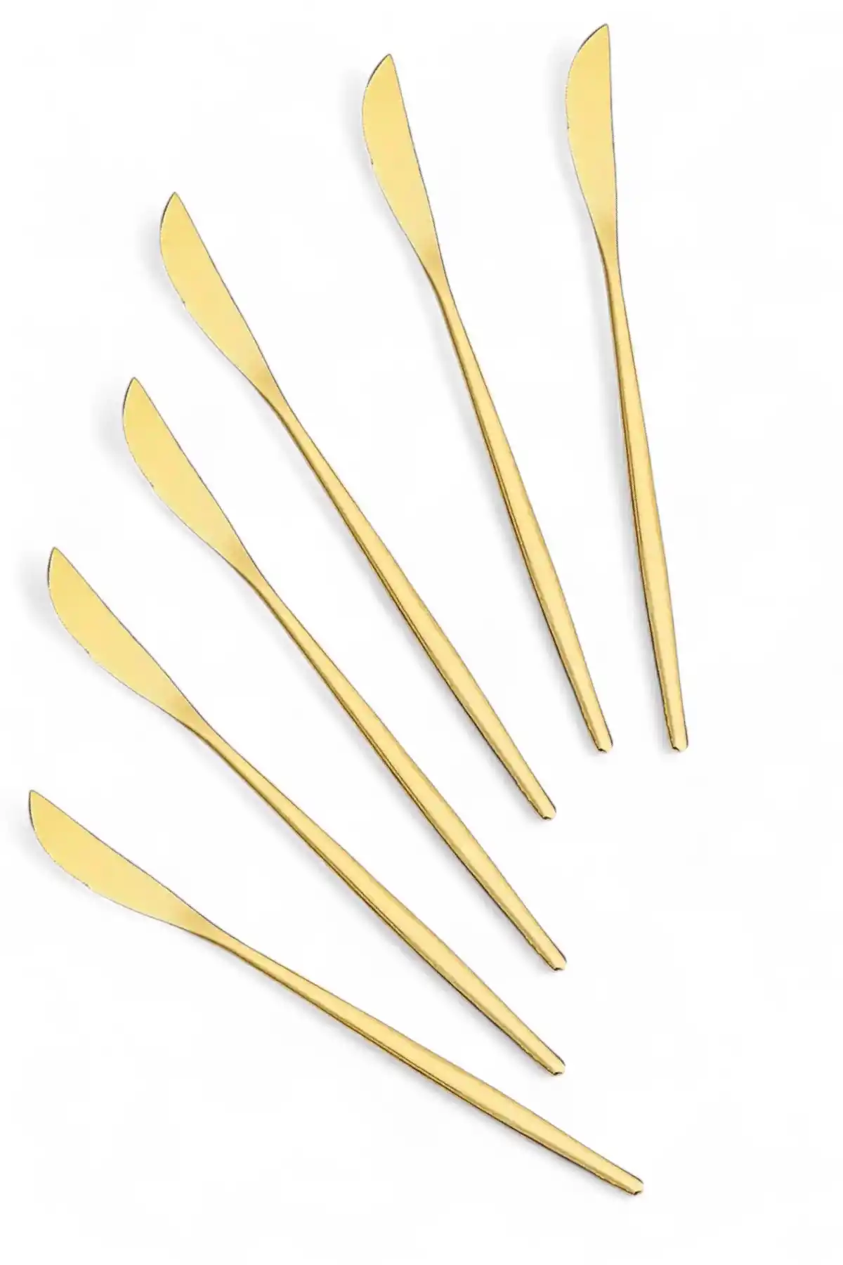 Lüx 6 Parça Gold Bıçak Seti Paslanmaz Çelik Çeyiz Bıçak Takımı Parlak Pürüzsüz Gold Series