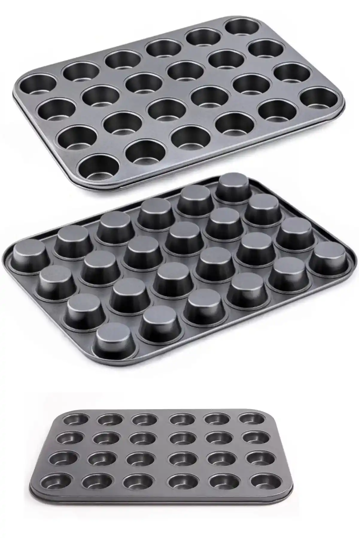 2li 24lü Mini Muffin Kalıbı Cupcake Fırın Kapsülü Kek Browni Kekstra Kurabiye Kalıbı Baking Pan