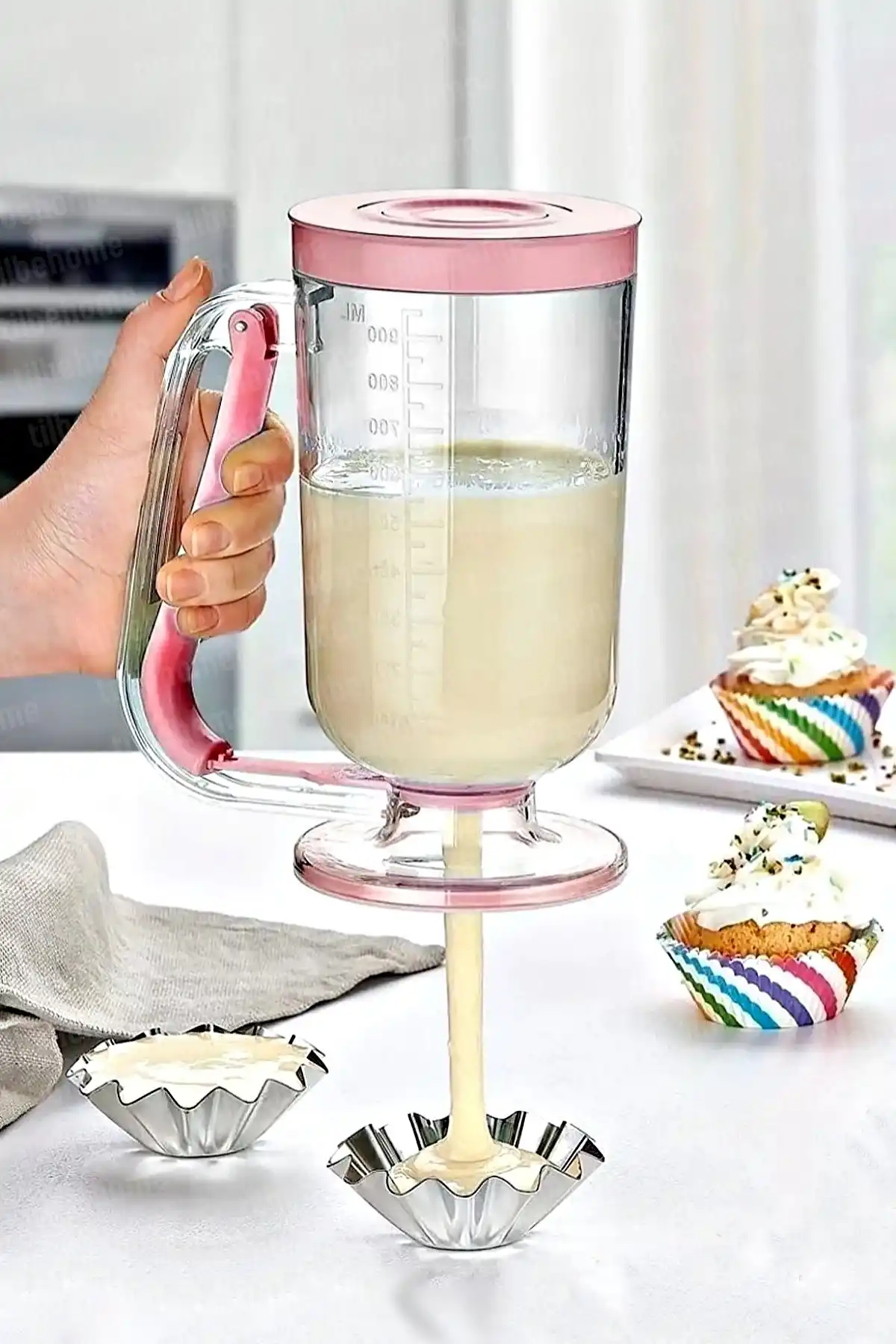 Pankek Dağıtıcı Hamur Porsiyonlayıcı Muffin Pankek Şekillendirici Krema Puding Ölçekli Dökme Aracı