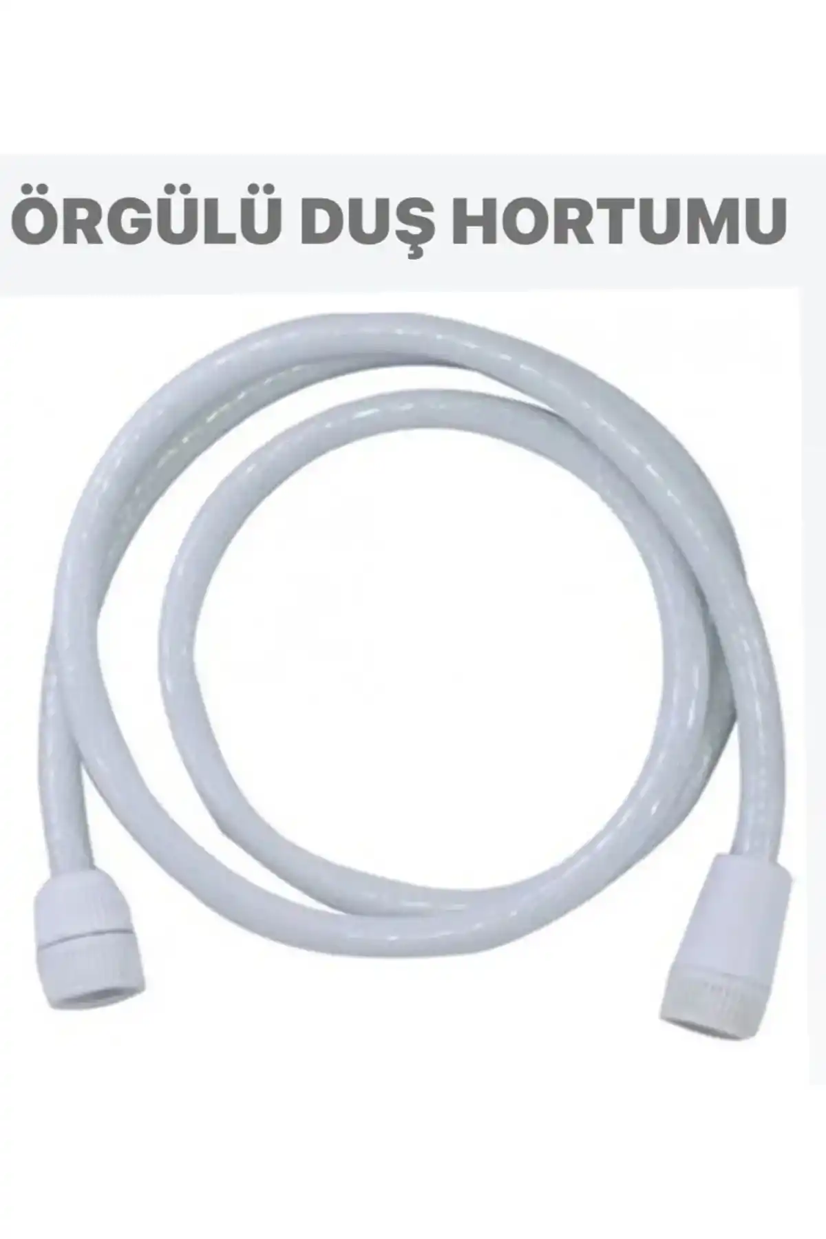 PVC örgülü duş hortumu elektrikli şofben termosifon duş hortumu beyaz 150cm