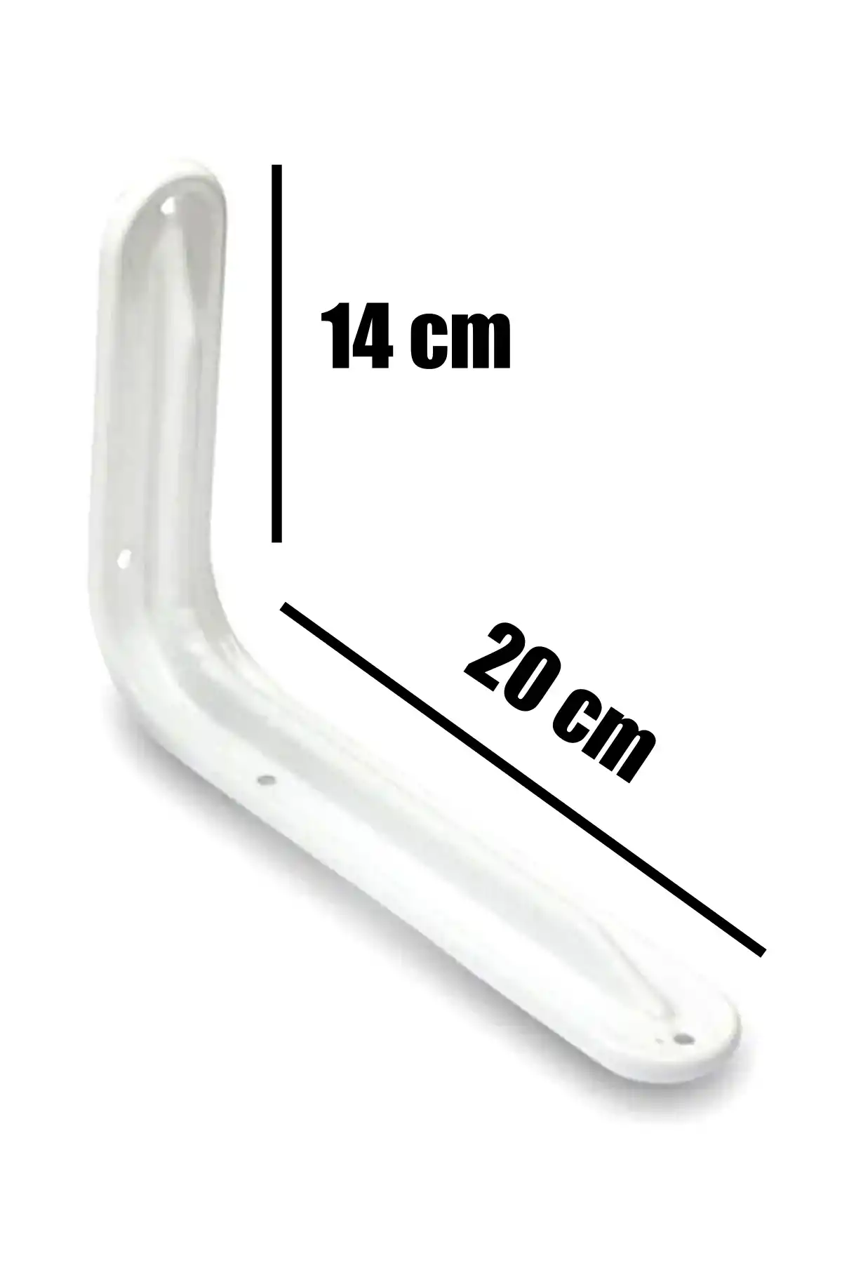 Raf Altı Ayak Raf Tutucu L Demir 20 X 14 Cm Beyaz Montaj Aparatı (2 Adet)