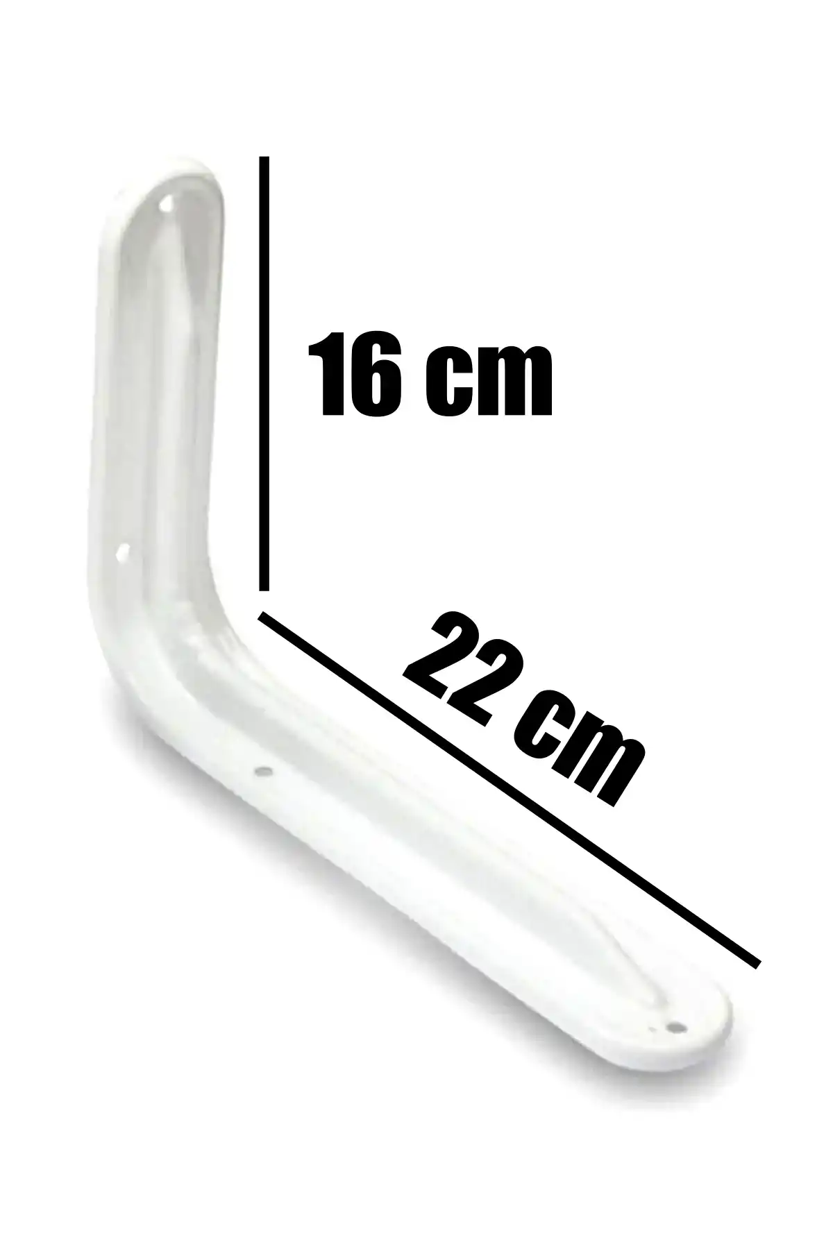 Raf Altı Ayak Raf Tutucu L Demir 22 X 16 Cm Beyaz Montaj Aparatı (2 Adet)