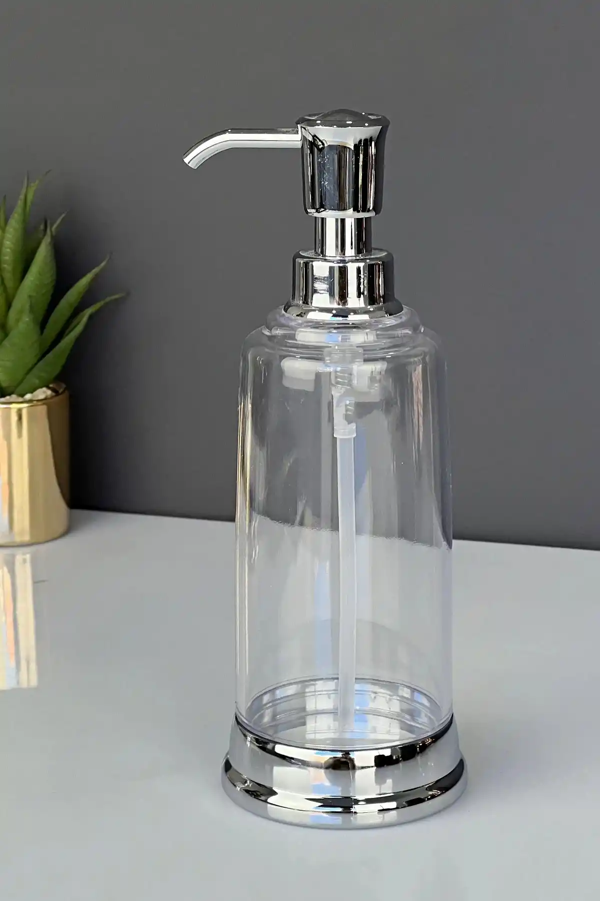 Seffaf Sıvı Sabunluk Gümüş Bronz Altın Sıvı Sabunluk 750 ml.
