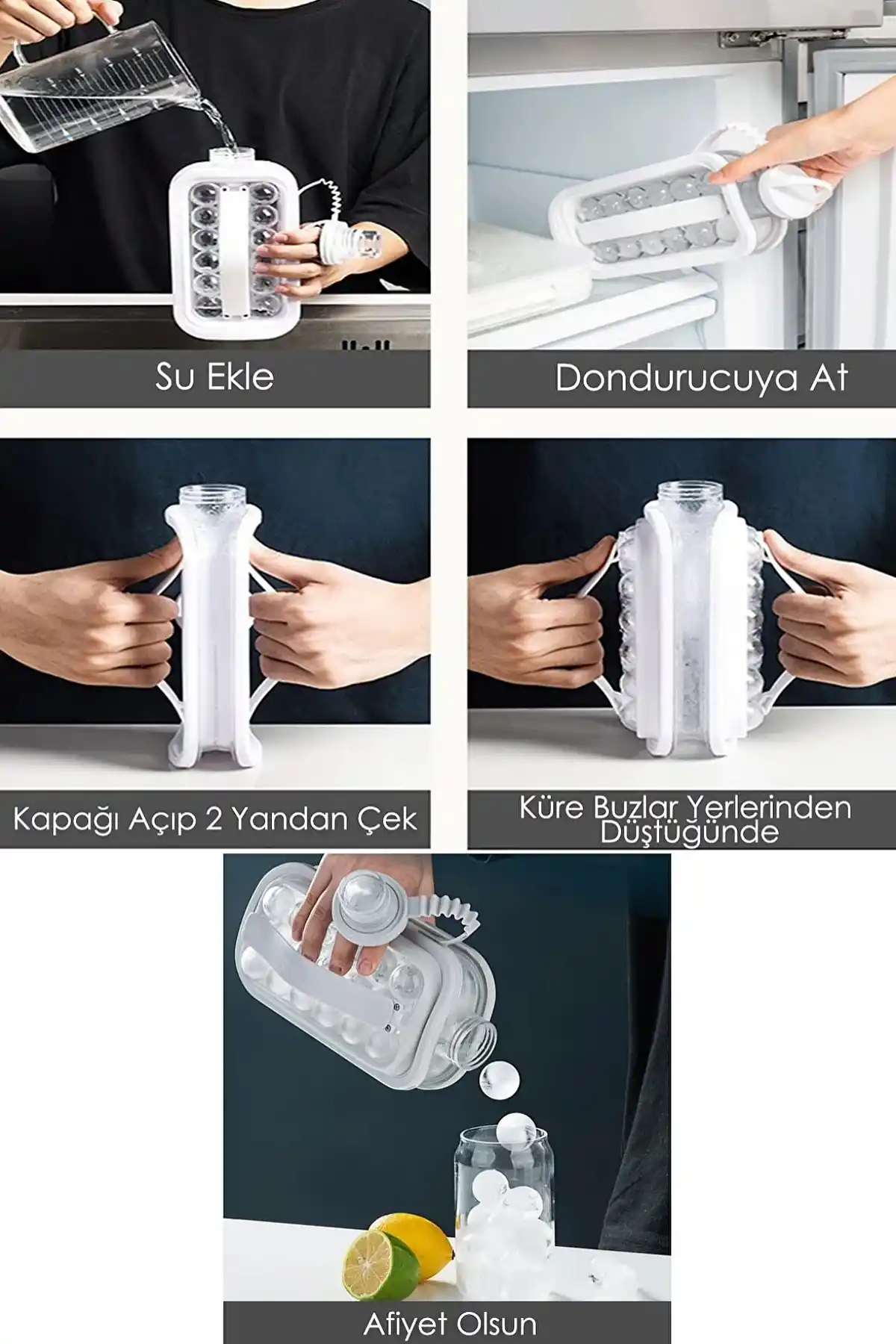 Katlanır Buz Küpü Kalıbı Matara İçecek Şişesi Taşınabilir Suluk Kalıbı Maker Su Şişesi Buzluk