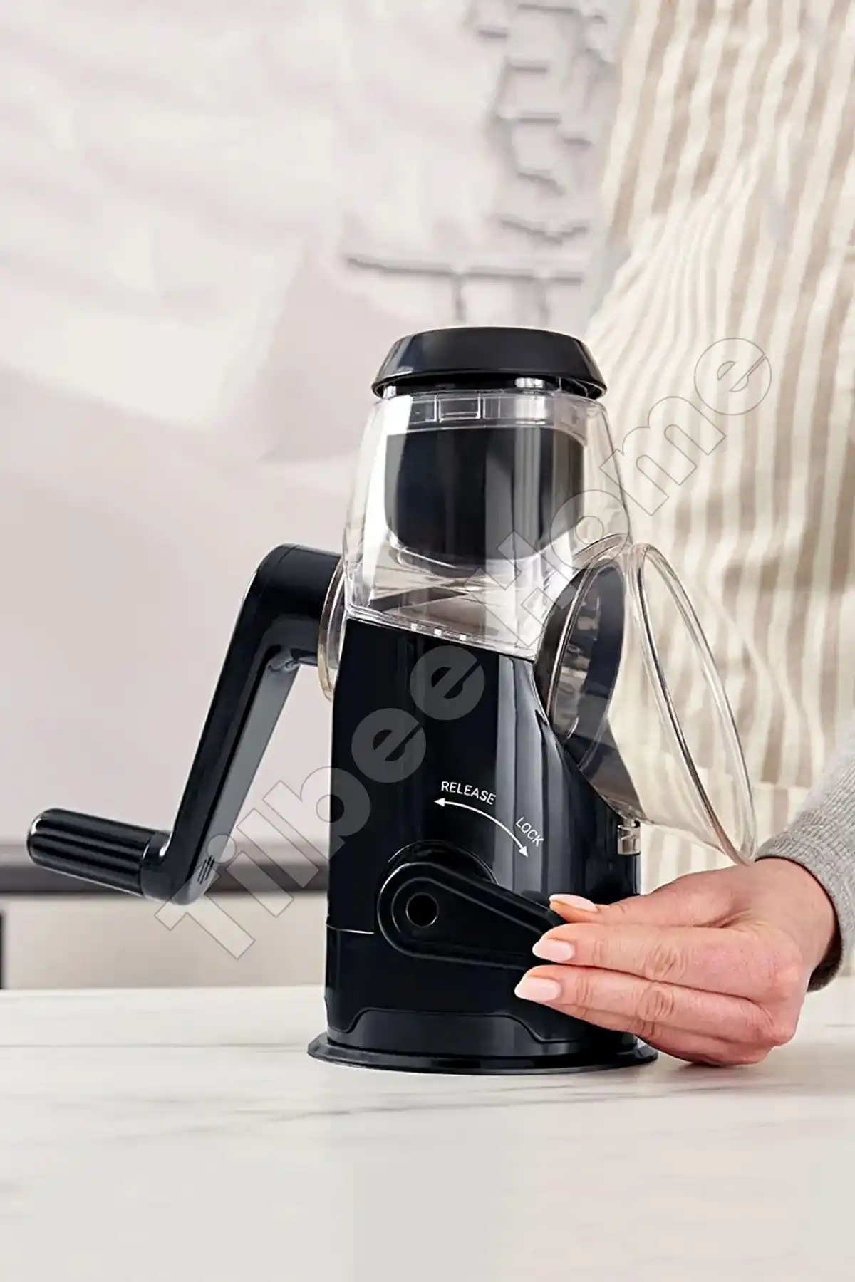 Vegetable Grinder Pro Dilimleyici Kollu Rende Öğütücü 3 Çelik Bıçaklı Sebze Doğrayıcı Mutfak Robotu