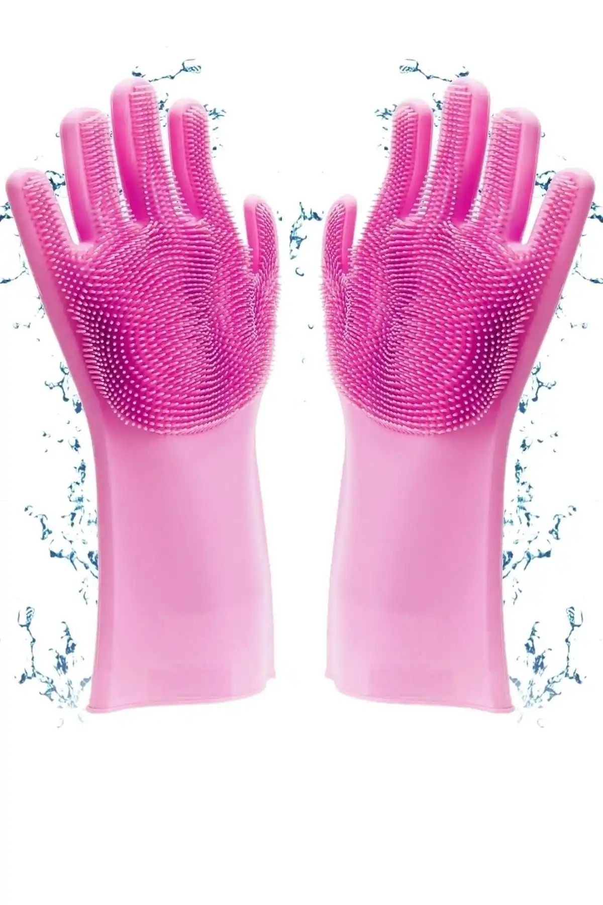 Silikon Eldiven Bulaşık Yıkama Eldiveni Dayanıklı Kaymaz Tırtıklı Eldiven Fırın Mutfak Eldiveni