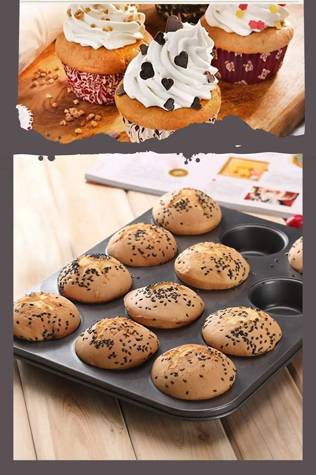 Muffin Kalıbı 12li Kek Pasta Kurabiye Cupcake Lüx Muffin Kalıbı Kek Çörek Fırın Kapsülü Tepsisi