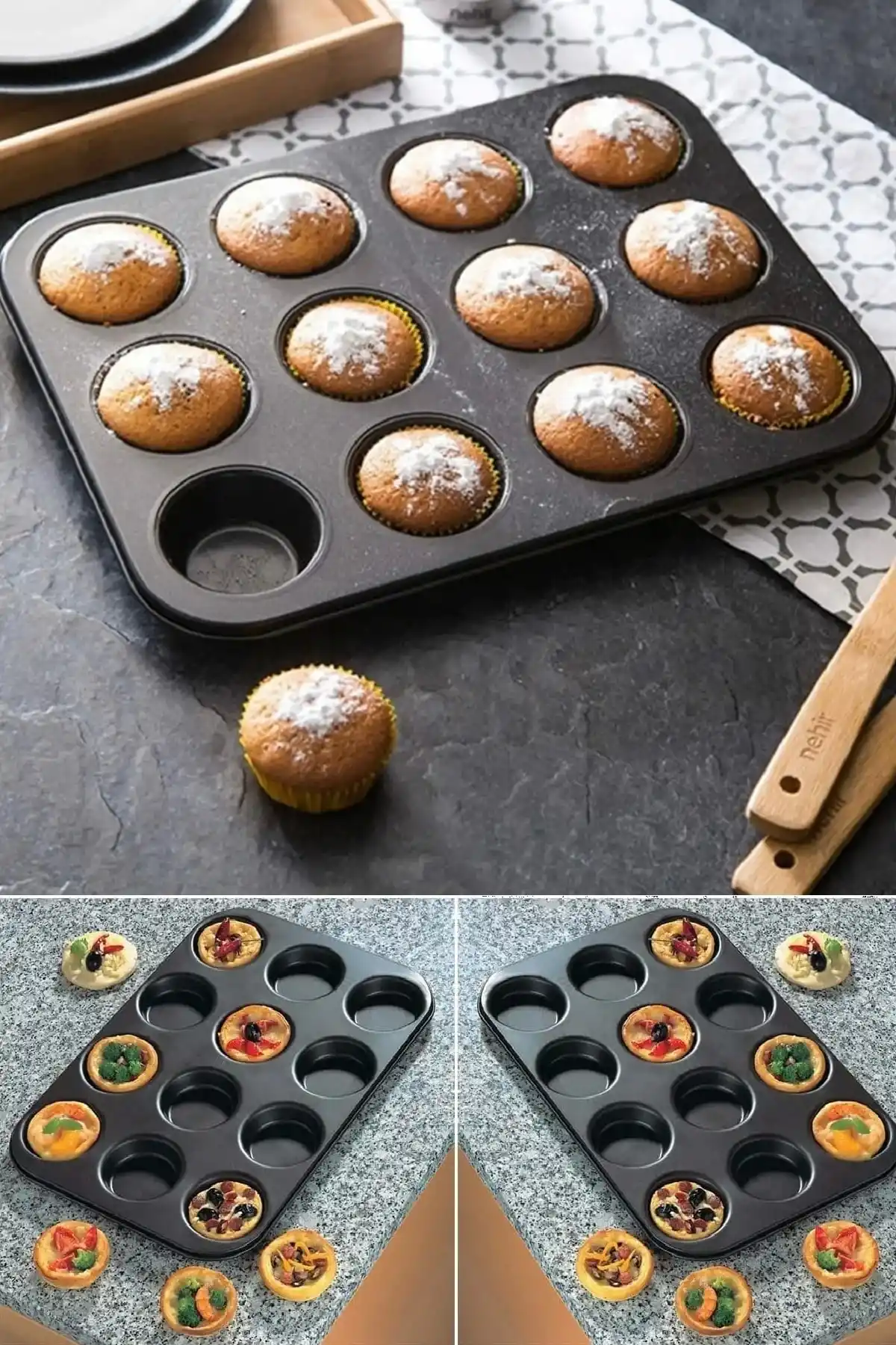 Muffin Kalıbı 12li Kek Pasta Kurabiye Cupcake Lüx Muffin Kalıbı Kek Çörek Fırın Kapsülü Tepsisi