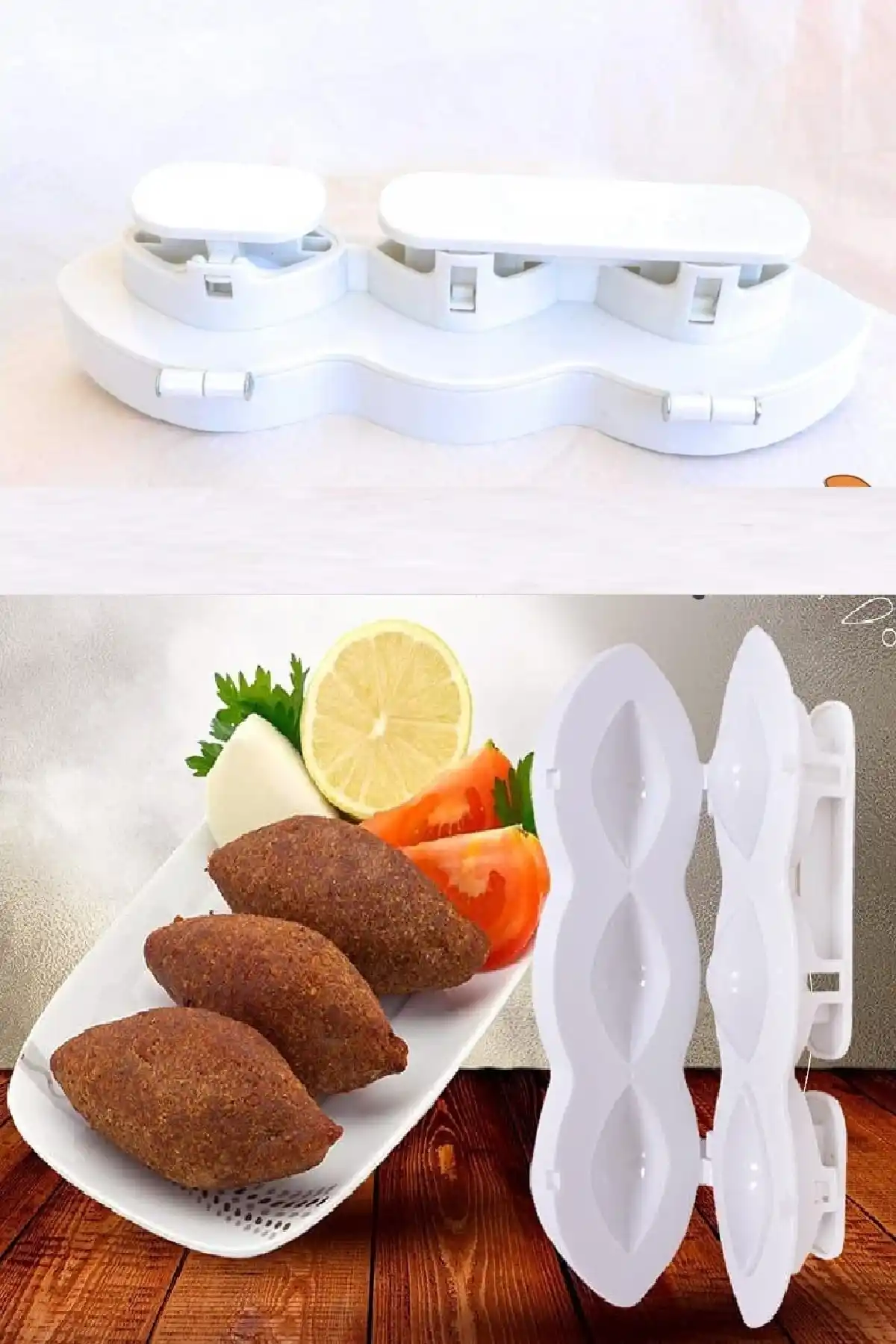 İçli Köfte Kalıbı Basmalı Pratik Express Kibbeh Maker İçli Köfte Aparatı Beyaz Köfte Yapma Aleti