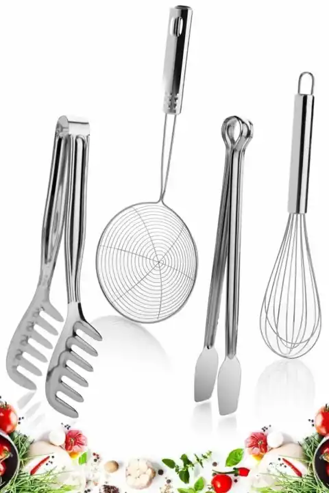 Kepçe Kevgir Makarna Salata Maşası Karıştırıcı Tel Çırpıcısı Izgara Maşası Çelik Yumurta Çırpıcısı