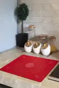 Silikon Hamur Matı Ölçülü Hamur Açma Yoğurma Matı Orta Boy Kırmızı 50 x 40 cm - Görsel 3